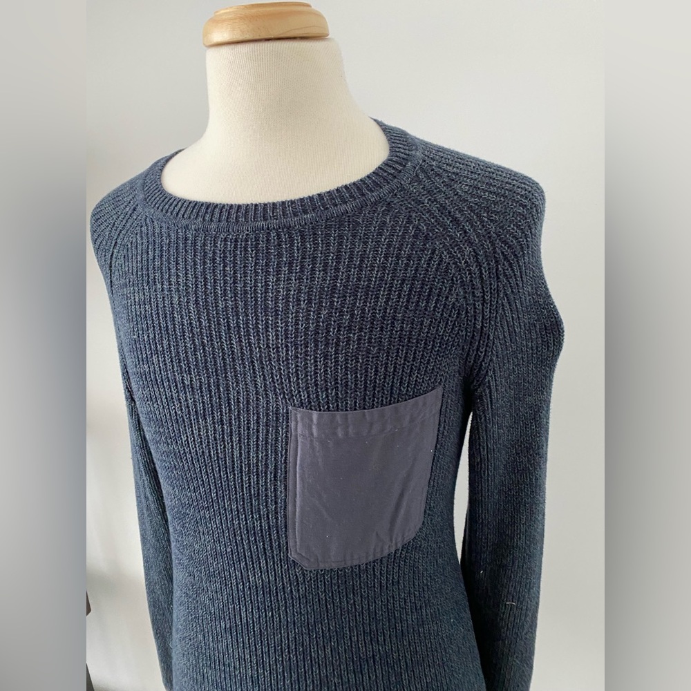 Originals Jack and Jones Mens Size Medium Dark Blue Knit Sweater